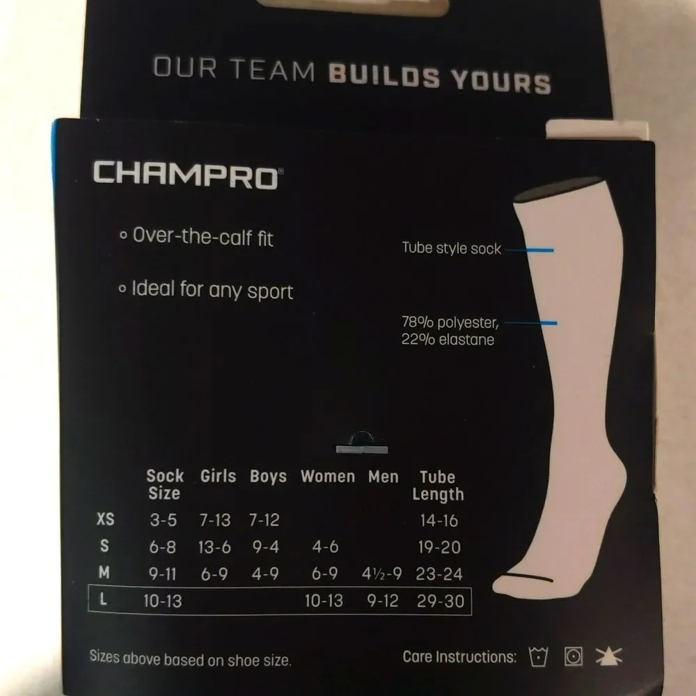 Champro Multi-Sport Athletic socks, green, size L (9-12) TWO PACKS